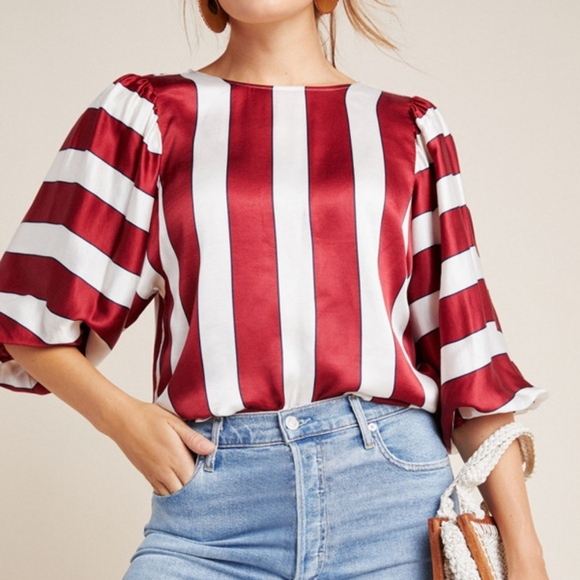 MAEVE BY ANTHRO Maria wide striped blouse 0 - Picture 1 of 11